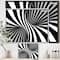 Designart - Black and White Spiral - Abstract Framed Canvas Art Print